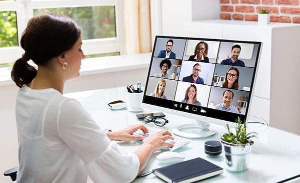 remote employee working on laptop